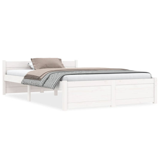 Estrutura de cama 120x200 cm madeira maciça branco