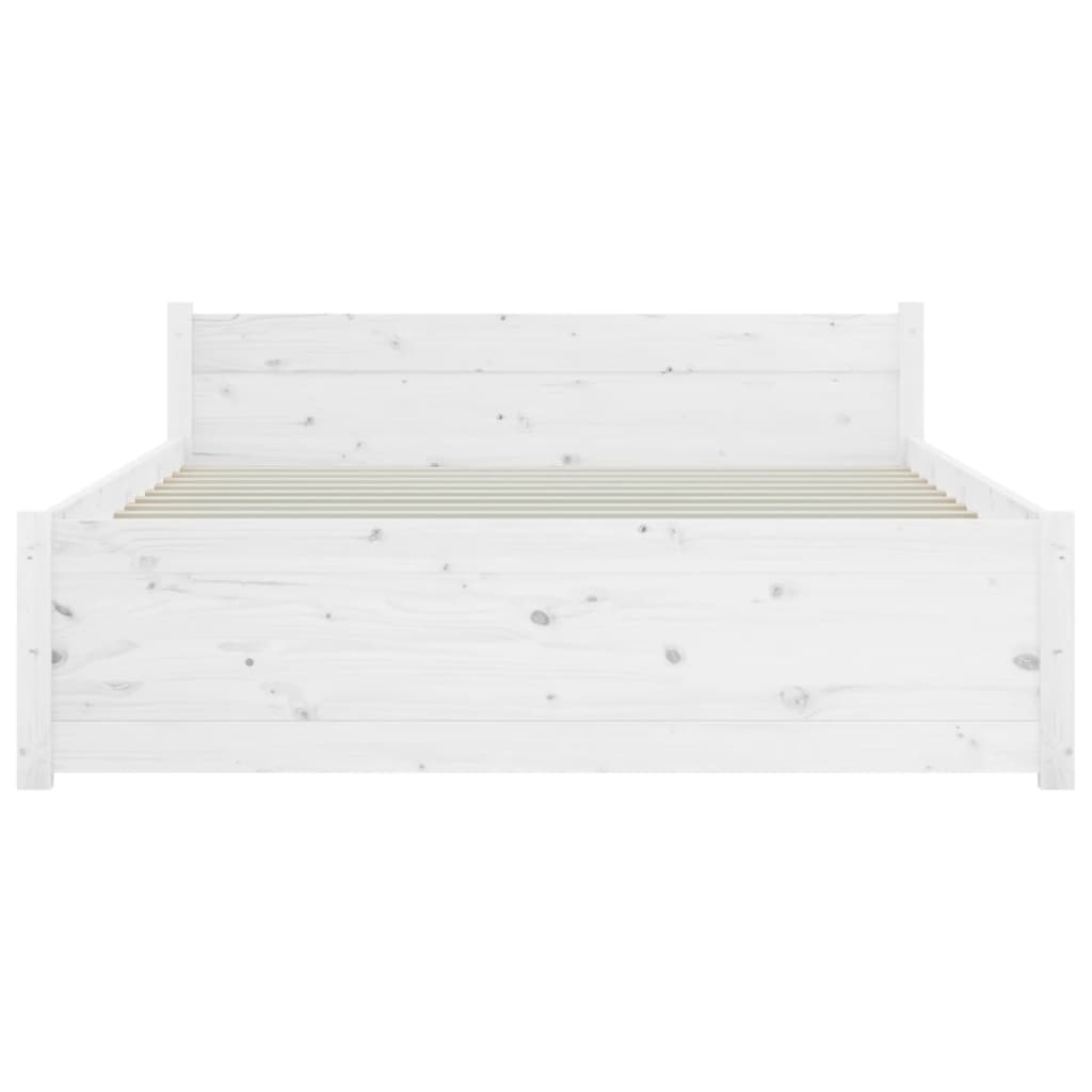 Estrutura de cama 140x200 cm madeira maciça branco