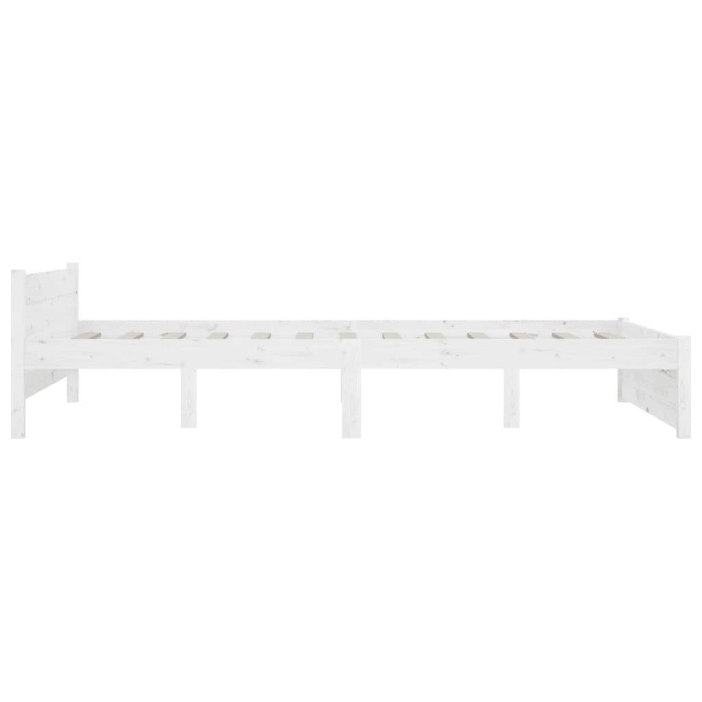 Estrutura de cama 140x200 cm madeira maciça branco