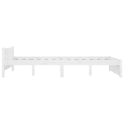 Estrutura de cama 140x200 cm madeira maciça branco