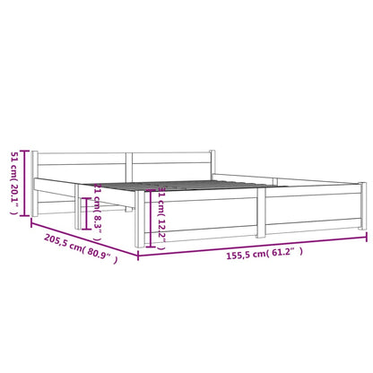 Estrutura de cama king 150x200 cm madeira maciça