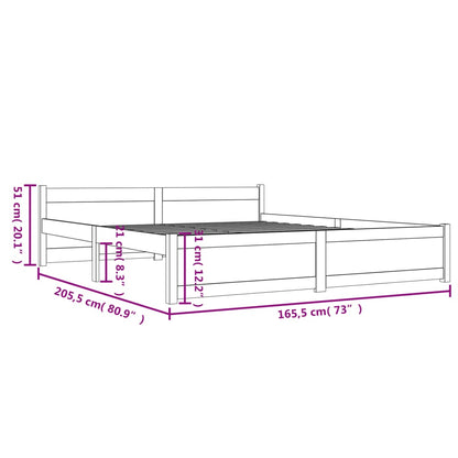 Estrutura de cama 160x200 cm madeira maciça branco