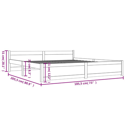 Estrutura de cama super king 180x200 cm madeira maciça