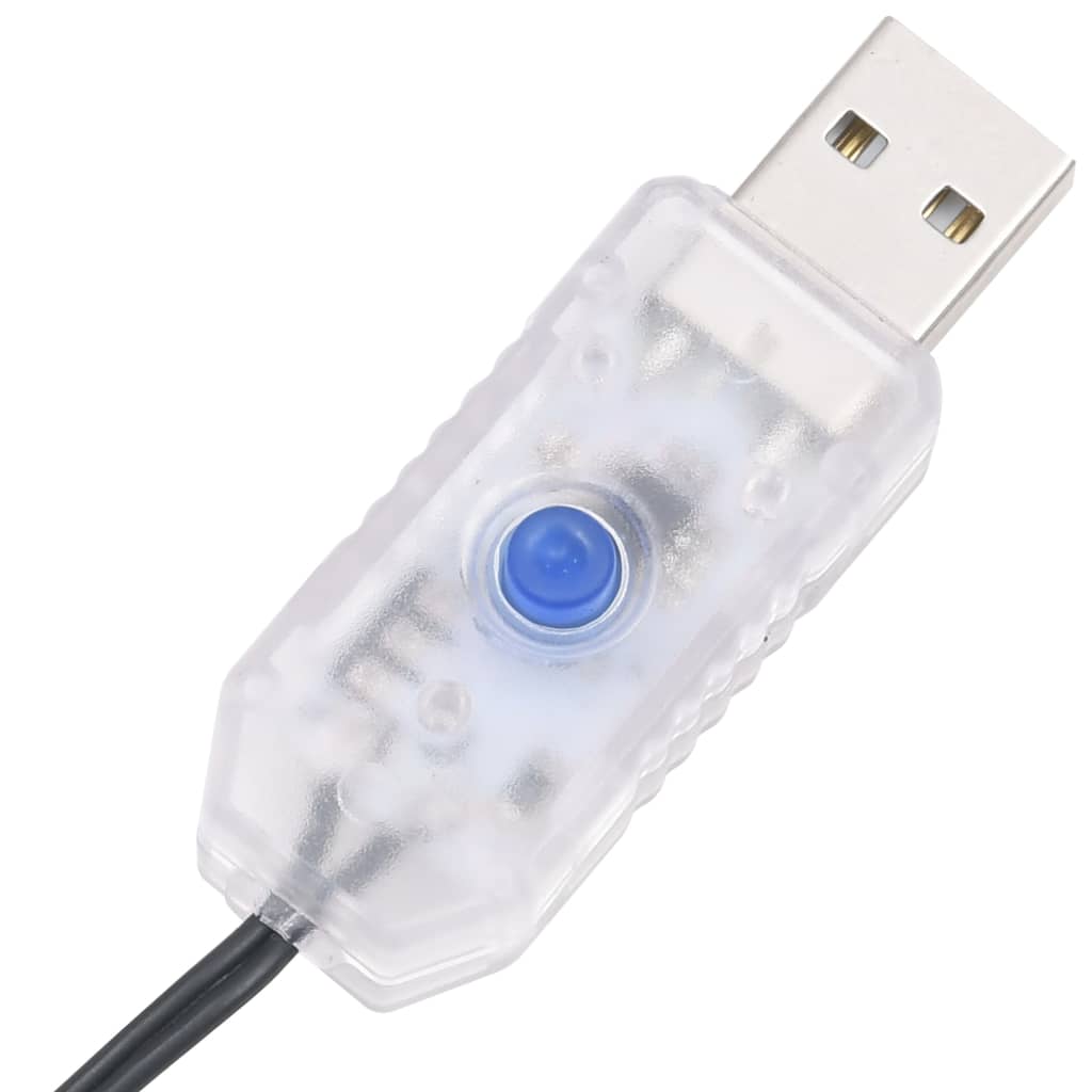 Cordão de luzes com 150 luzes LED 15 m PVC branco quente