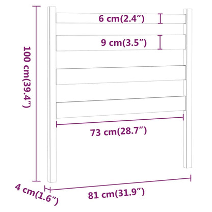 Cabeceira de cama 81x4x100 cm pinho maciço castanho mel