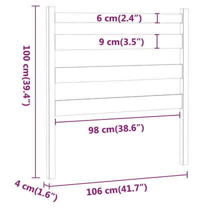 Cabeceira de cama 106x4x100 cm pinho maciço branco