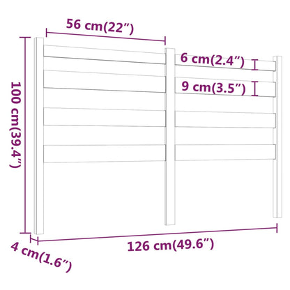 Cabeceira de cama 126x4x100 cm pinho maciço