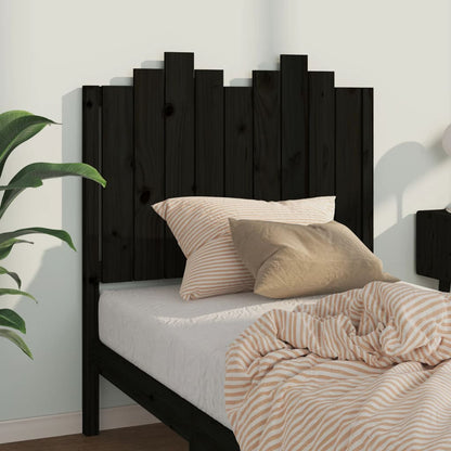 Cabeceira de cama 96x4x110 cm pinho maciço preto