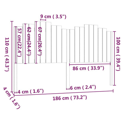 Cabeceira de cama 186x4x110 cm pinho maciço branco