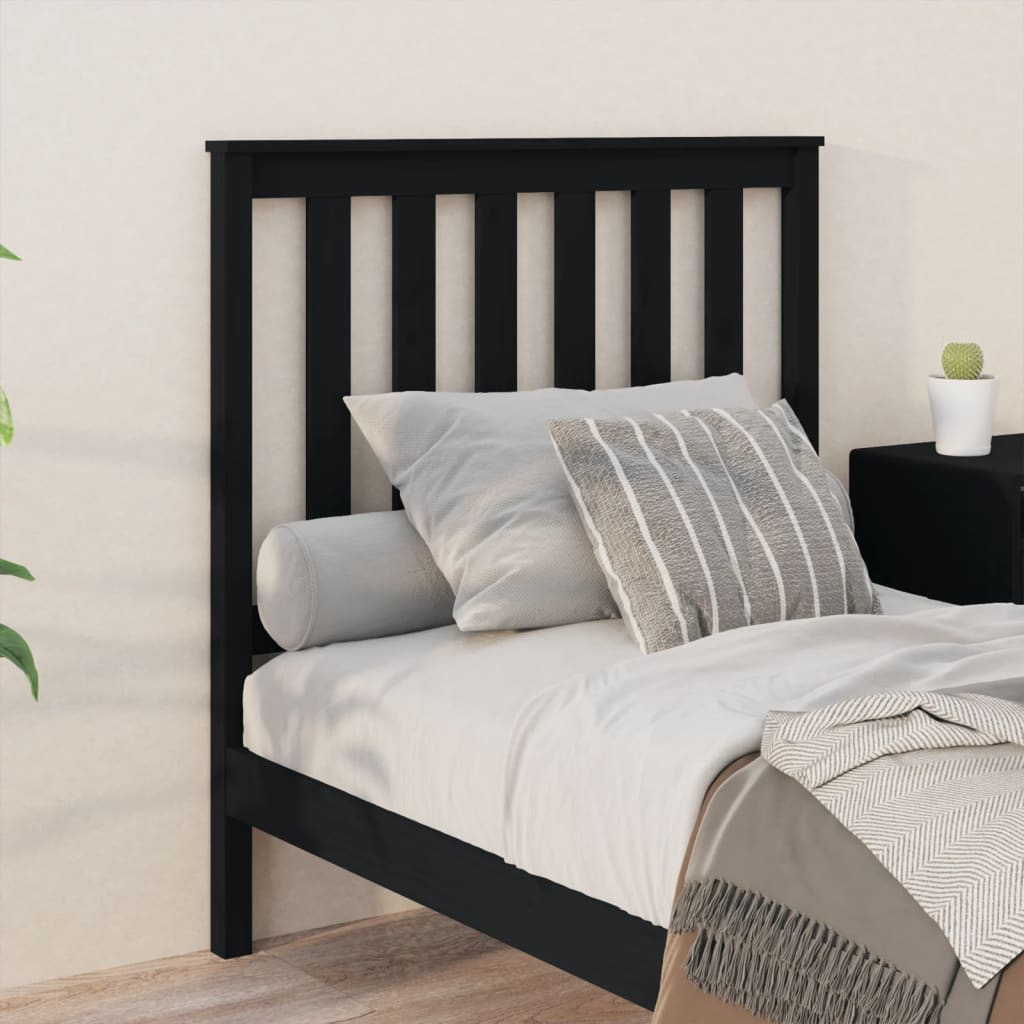 Cabeceira de cama 96x6x101 cm pinho maciço preto