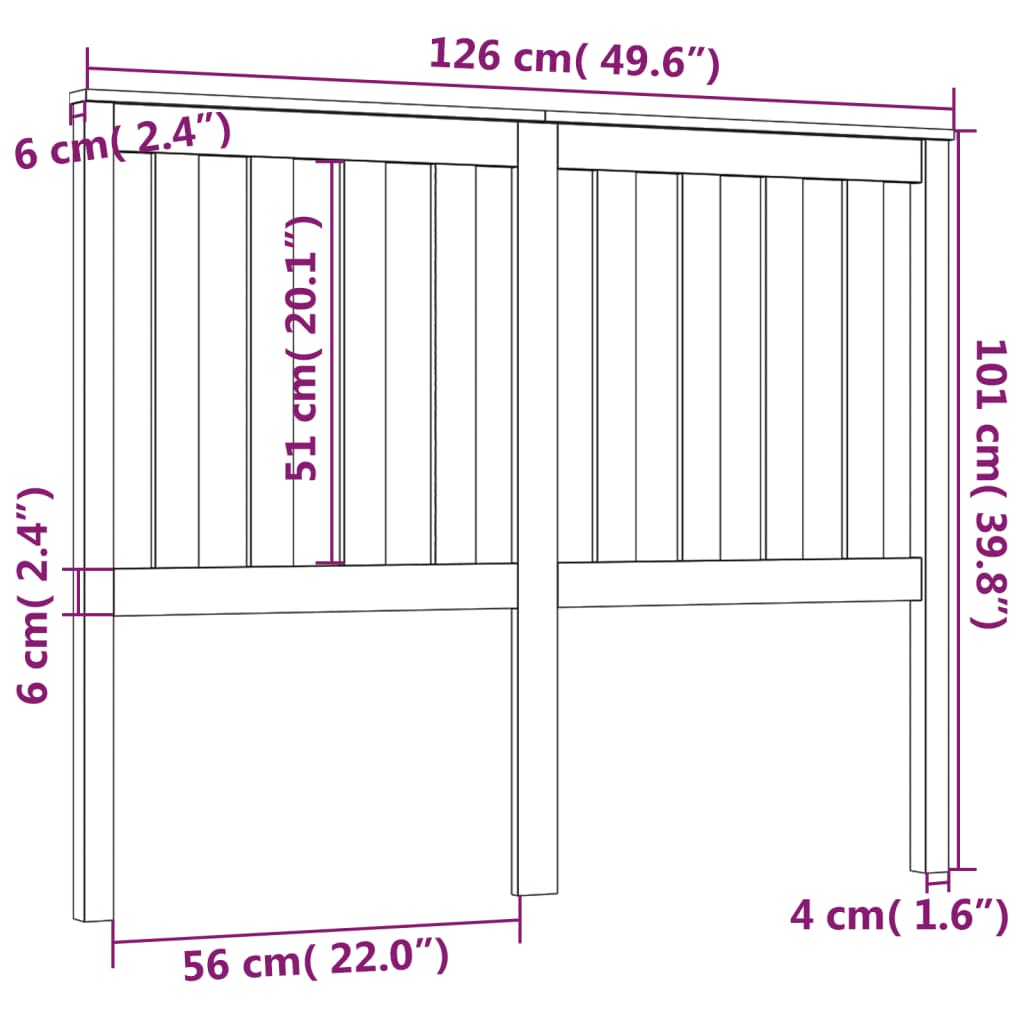 Cabeceira de cama 126x6x101 cm pinho maciço castanho mel