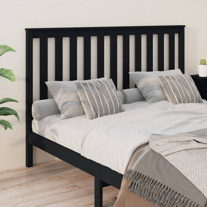 Cabeceira de cama 166x6x101 cm pinho maciço preto