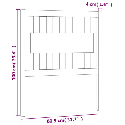 Cabeceira de cama 80,5x4x100cm madeira de pinho maciça cinzento