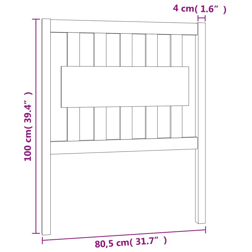 Cabeceira de cama 80,5x4x100 cm pinho maciço castanho mel