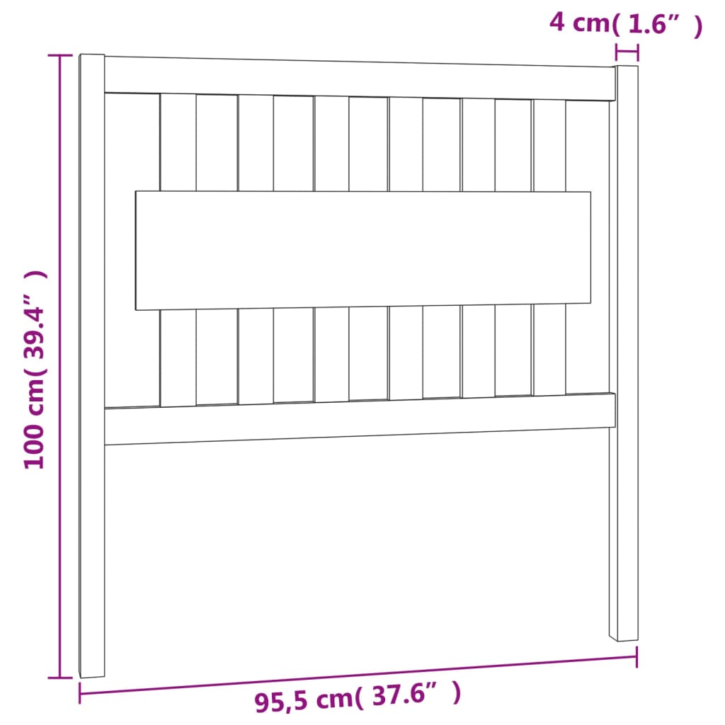 Cabeceira de cama 95,5x4x100 cm madeira de pinho maciça branco