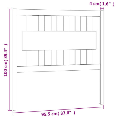 Cabeceira de cama 95,5x4x100 cm pinho maciço preto