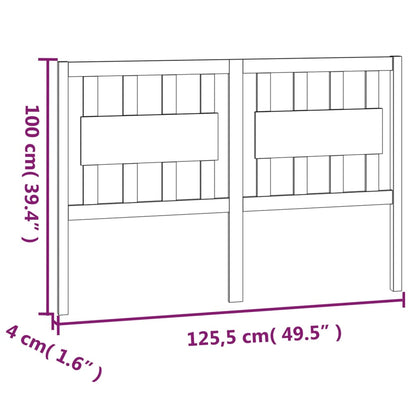 Cabeceira de cama 125,5x4x100 cm pinho maciço cinzento