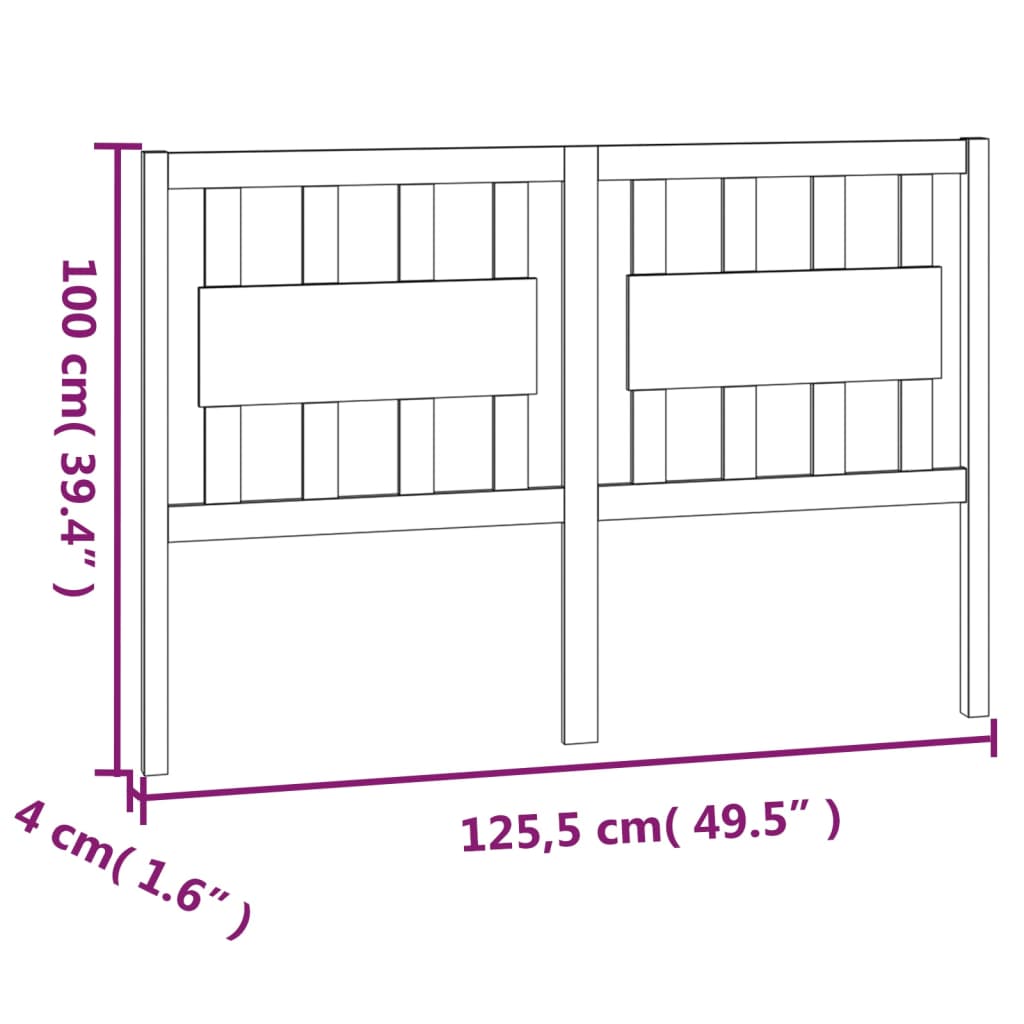 Cabeceira de cama 125,5x4x100 cm pinho maciço castanho mel