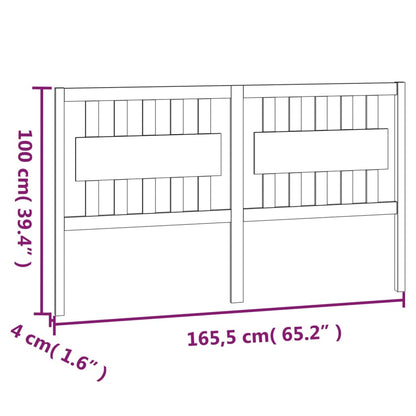 Cabeceira de cama 165,5x4x100 cm pinho maciço cinzento