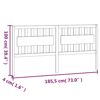 Cabeceira de cama 185,5x4x100 cm pinho maciço preto