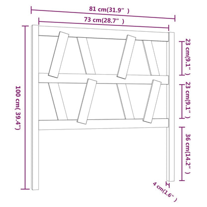 Cabeceira de cama 81x4x100 cm pinho maciço branco