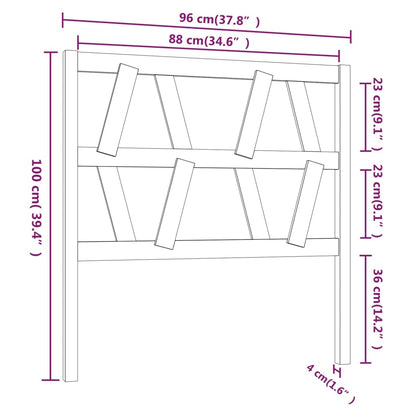 Cabeceira de cama 96x4x100 cm pinho maciço castanho mel