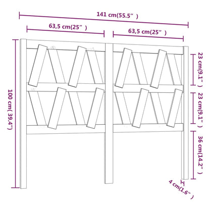 Cabeceira de cama 141x4x100 cm pinho maciço branco