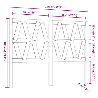 Cabeceira de cama 146x4x100 cm pinho maciço branco