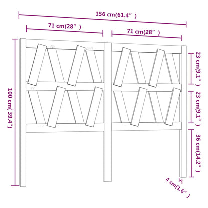 Cabeceira de cama 156x4x100 cm pinho maciço branco