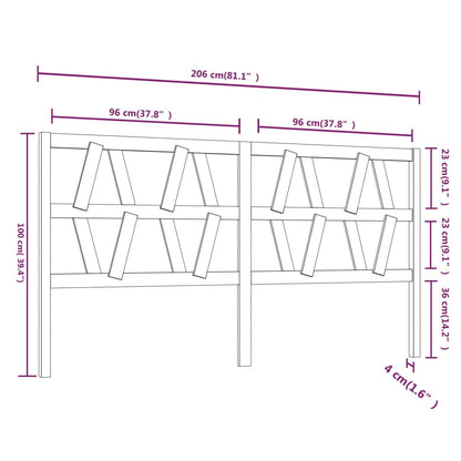 Cabeceira de cama 206x4x100 cm pinho maciço branco