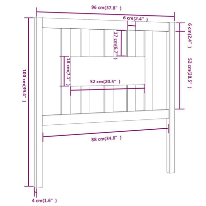 Cabeceira de cama 96x4x100 cm pinho maciço branco