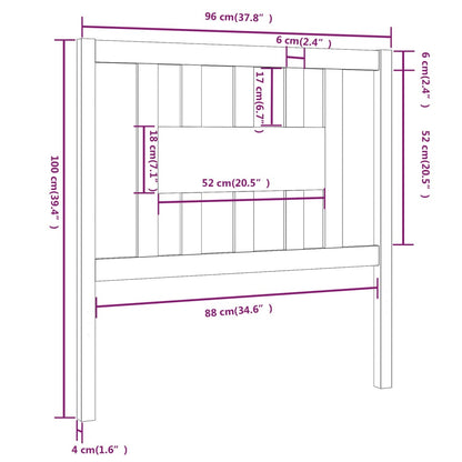 Cabeceira de cama 96x4x100 cm pinho maciço castanho mel