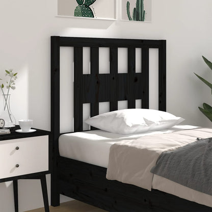 Cabeceira de cama 96x4x100 cm pinho maciço preto