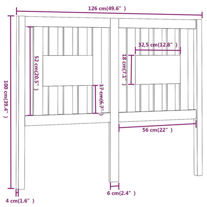 Cabeceira de cama 126x4x100 cm pinho maciço castanho mel