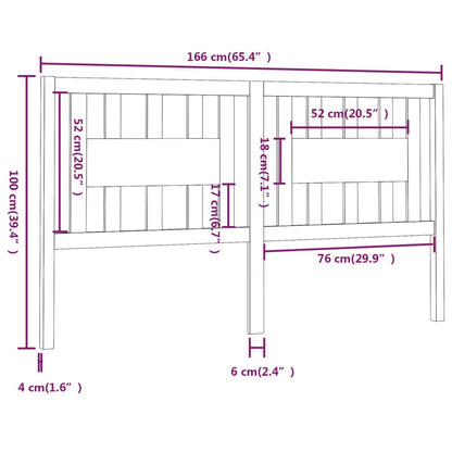 Cabeceira de cama 166x4x100 cm pinho maciço branco