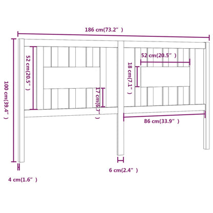 Cabeceira de cama 186x4x100 cm pinho maciço branco