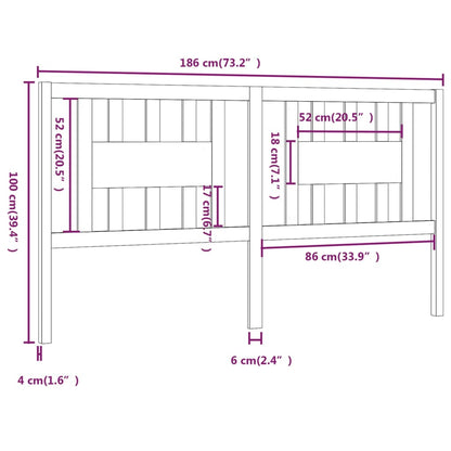 Cabeceira de cama 186x4x100 cm pinho maciço castanho mel