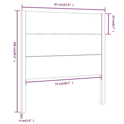 Cabeceira de cama 81x4x100 cm pinho maciço