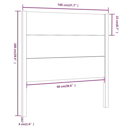 Cabeceira de cama 106x4x100 cm pinho maciço branco