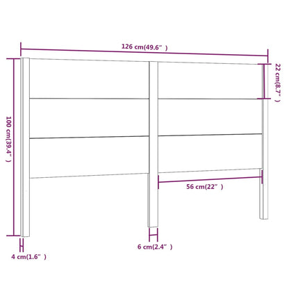 Cabeceira de cama 126x4x100 cm pinho maciço