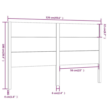 Cabeceira de cama 126x4x100 cm pinho maciço preto