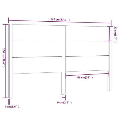 Cabeceira de cama 146x4x100 cm pinho maciço branco