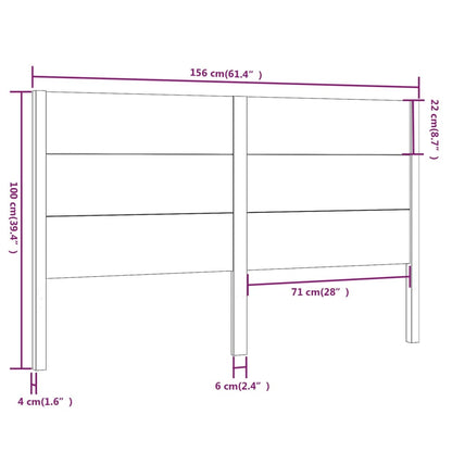 Cabeceira de cama 156x4x100 cm pinho maciço branco