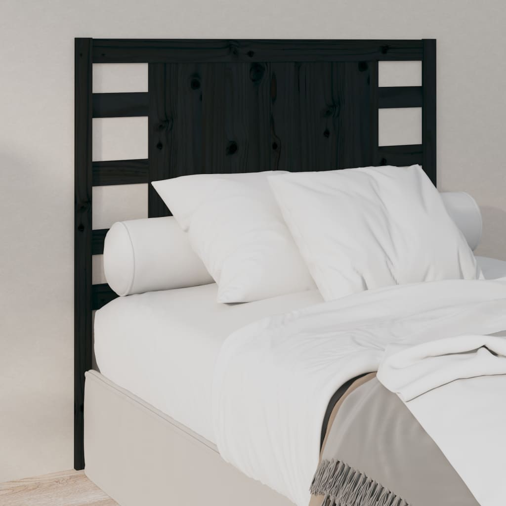 Cabeceira de cama 81x4x100 cm pinho maciço preto