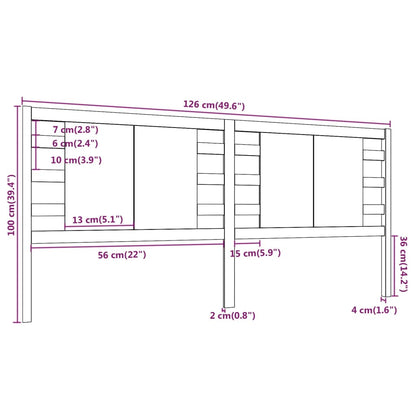 Cabeceira de cama 126x4x100 cm pinho maciço branco