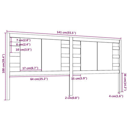 Cabeceira de cama 141x4x100 cm pinho maciço branco