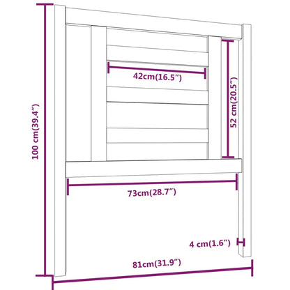 Cabeceira de cama 81x4x100 cm pinho maciço