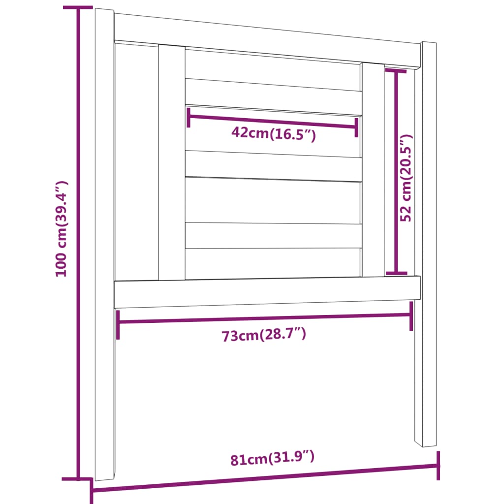 Cabeceira de cama 81x4x100 cm pinho maciço castanho mel