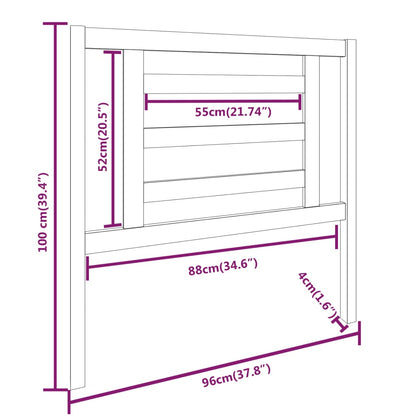 Cabeceira de cama 96x4x100 cm pinho maciço branco