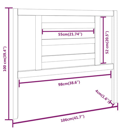 Cabeceira de cama 106x4x100 cm pinho maciço